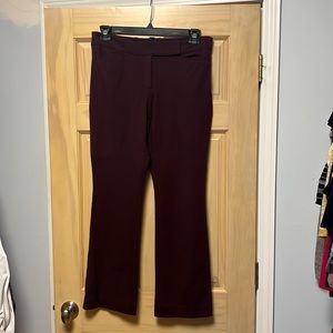 Maroon/plum boot cut dress pants.